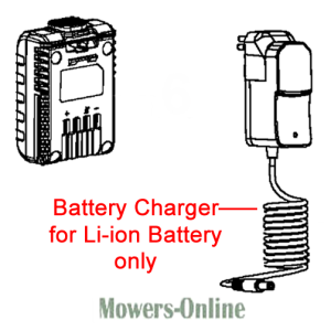 Li-ion battery charger for cordless mower