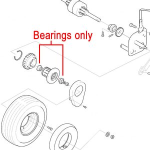 Wheel bearing assembly diagram for lawn mower axle