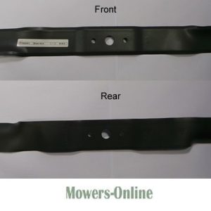 Lawn mower blade front and rear views