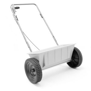 Push lawn sweeper with pneumatic wheels