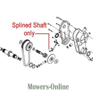 Splined shaft component diagram for mower gearbox