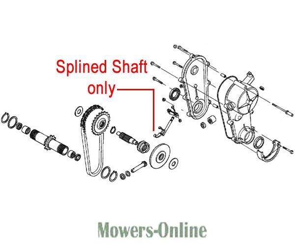 P - Mowers Online Splined shaft component diagram for mower gearbox