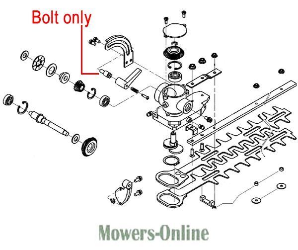P - Mowers Online Hedge trimmer parts diagram with bolt detail