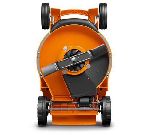 jfwbud022ab.jpg - Mowers Online Concrete mixer with orange drum, top view