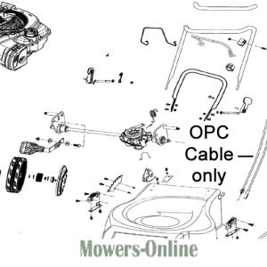 Lawn mower OPC cable parts diagram