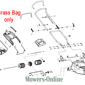 Lawn mower grass bag assembly parts diagram