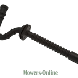 Curved plastic lawn mower discharge chute assembly