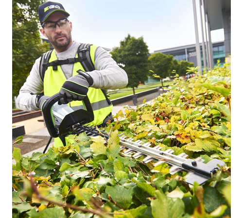 jwaymlj2wsb.jpg - Mowers Online Worker trimming plants with hedge trimmer
