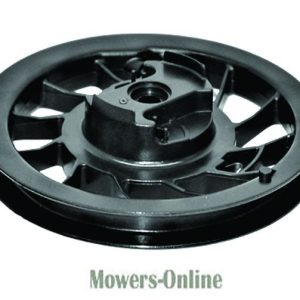 Lawn mower wheel pulley assembly