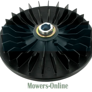 Lawn mower blade fan wheel assembly