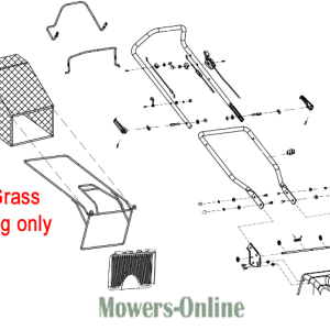 Lawn mower grass bag replacement parts diagram