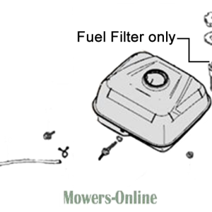 Fuel filter replacement parts diagram for mower