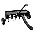 Towable soil aerator with tines and handle