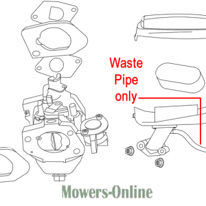 Lawn mower waste pipe assembly diagram parts