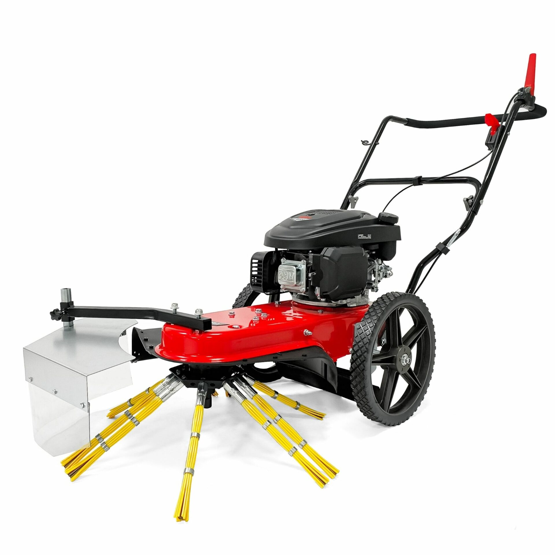 kdgpnmhxosh.jpg - Mowers Online Walk-behind gas-powered lawn mower with yellow stabilizing legs