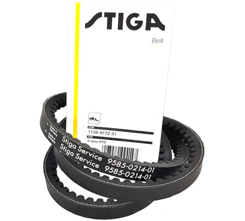ke3iieklrpg.jpg - Mowers Online STIGA lawn mower belts with product packaging