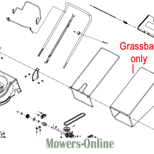 Lawn mower grassbag and chute parts diagram