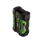 Green and black cordless power tool battery
