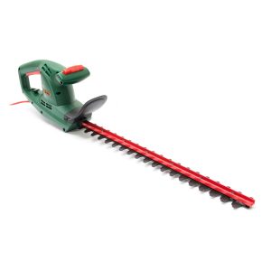 Electric hedge trimmer with red blade