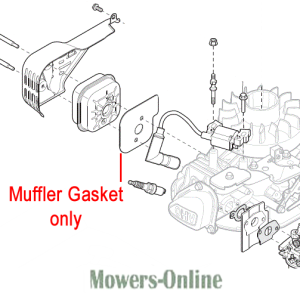 Muffler gasket engine parts diagram