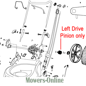 Lawn mower left drive pinion parts diagram