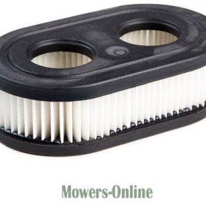 Oval air filter with pleated white paper element