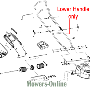 Lower handle parts diagram for lawn mower