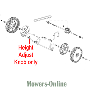 Lawn mower height adjust knob parts diagram