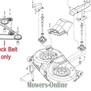 Lawn mower deck belt and pulley system diagram