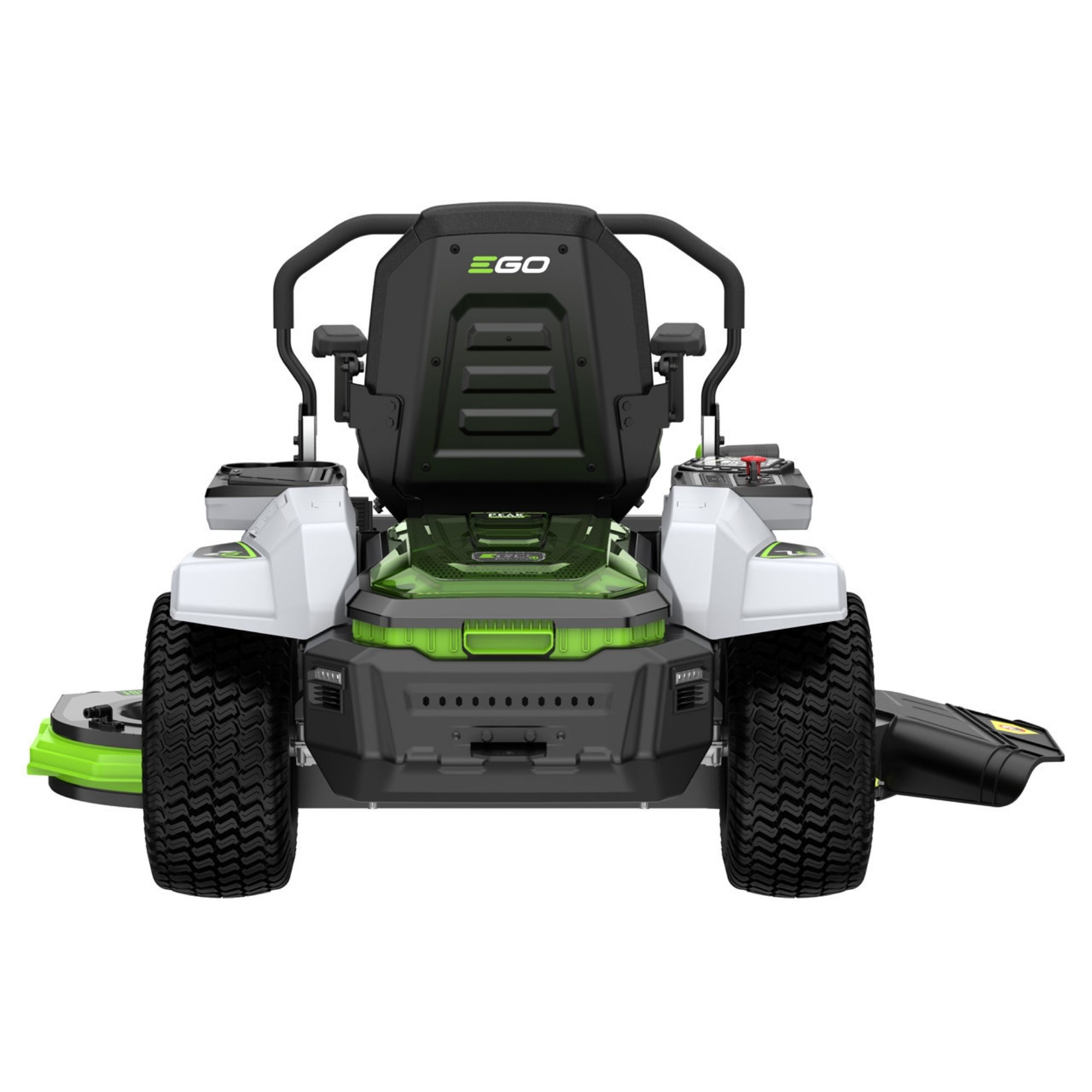 l2agao5evrl.jpg - Mowers Online EGO green and white zero turn riding mower