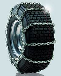 l3jeqf1xgcb.jpg - Mowers Online Tire chain on black all-terrain vehicle tire