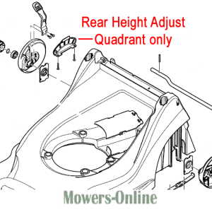 Lawn mower rear height adjust quadrant assembly diagram