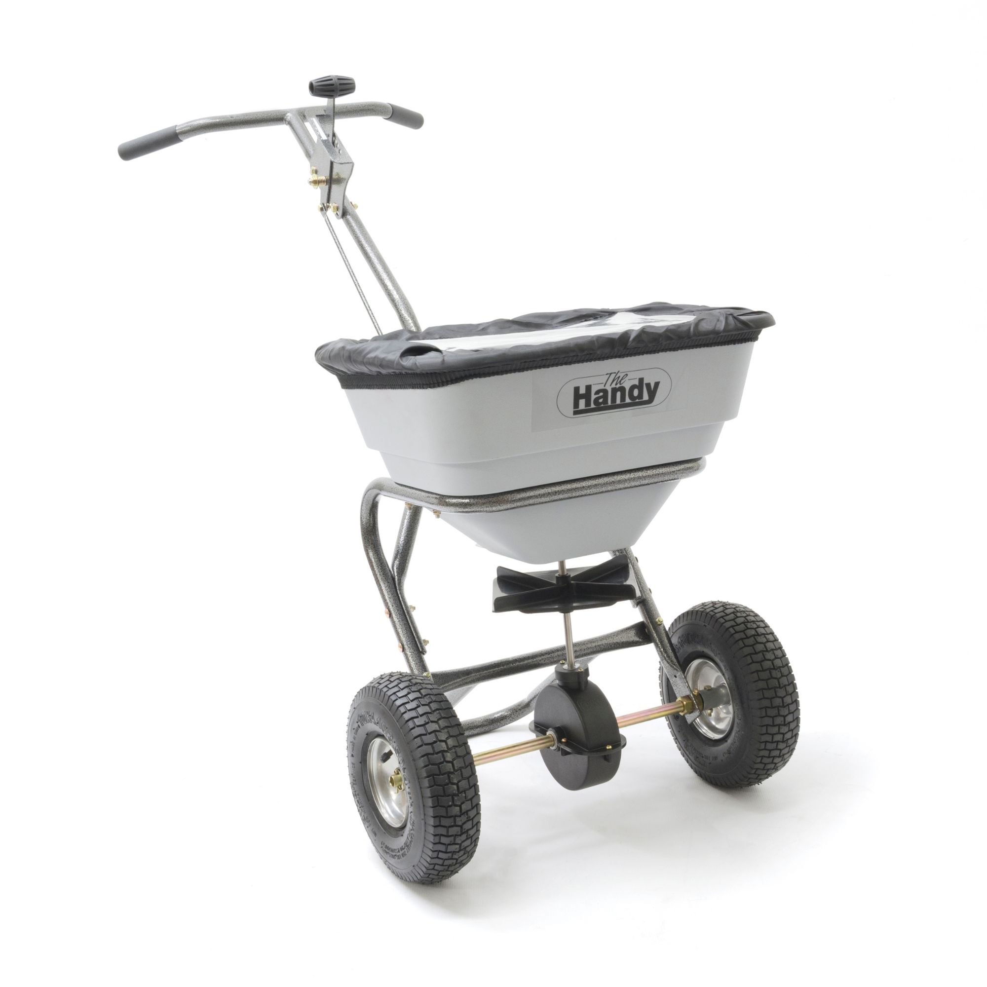 lbg5gq1legd.jpg - Mowers Online Handy brand push spreader with pneumatic wheels