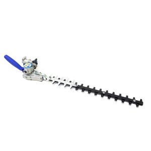 Hedge trimmer attachment with blue handle