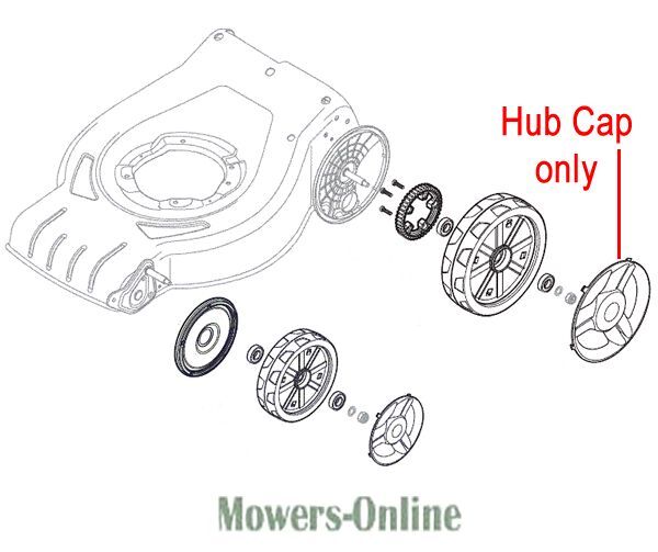 P - Mowers Online Lawn mower wheel hub cap replacement part
