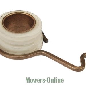 Lawn mower pull cord rewind spring assembly
