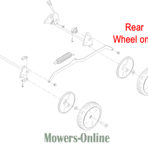 Lawn mower wheel and axle assembly diagram