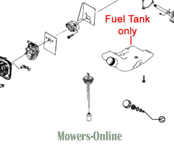 llfboog3fd5.png - Mowers Online Fuel tank assembly diagram for lawn mower
