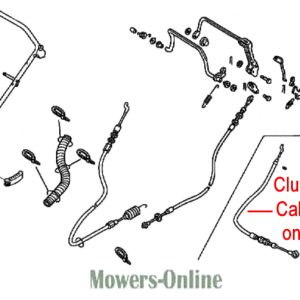 Clutch cable assembly diagram for lawn mower