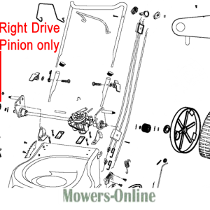 Lawn mower right drive pinion parts diagram