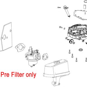 Small engine carburetor and fuel tank parts diagram