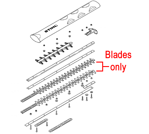 lvfeex3i012.png - Mowers Online Hedge trimmer blade assembly diagram and parts.