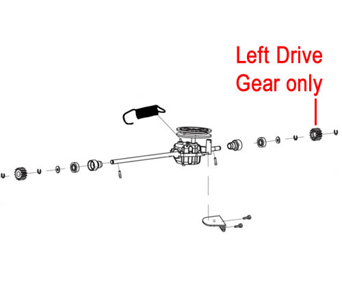 lvuouaxewtz.jpg - Mowers Online Left drive gear assembly diagram for mower