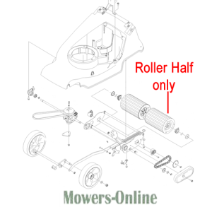 Lawn mower roller half assembly diagram