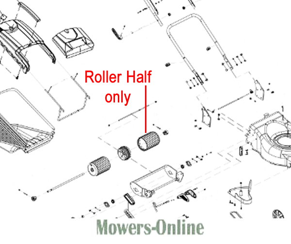 lztmmrcxohq.png - Mowers Online Lawn mower roller half replacement part diagram