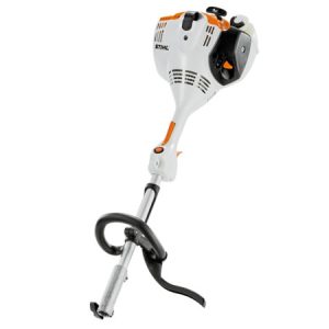 STIHL gas-powered string trimmer with curved shaft