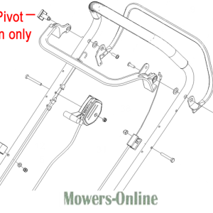 Lawn mower handle assembly pivot pin diagram