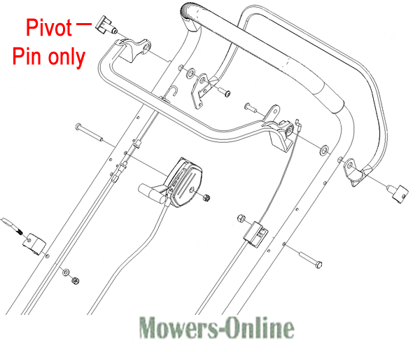 m3rh333trka.png - Mowers Online Lawn mower handle assembly pivot pin diagram