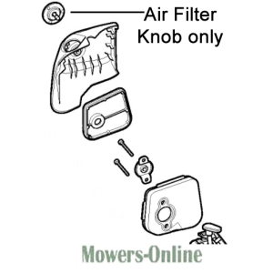 Air filter knob assembly for lawn mower