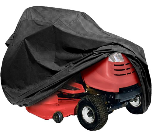 mcchggos2yt.jpg - Mowers Online Red riding lawn mower with storage cover